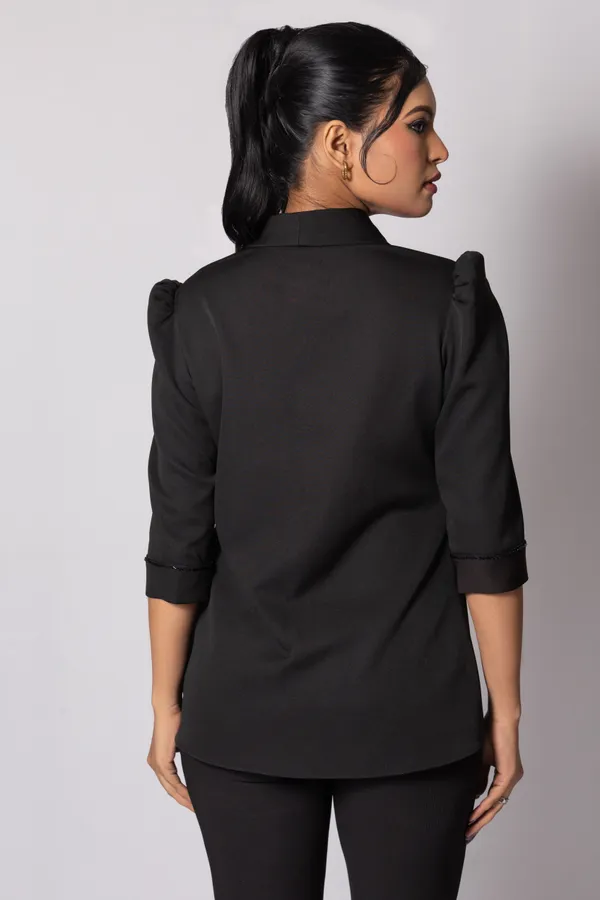 FLAVIA_Black_LUXURY_Crepe_Premium_&_Elegant_Shirt_For_Women