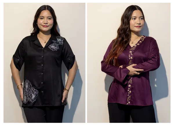 Daphne_BLACK_&_Pamela_WINE_Giza_cotton_shirts_Combo