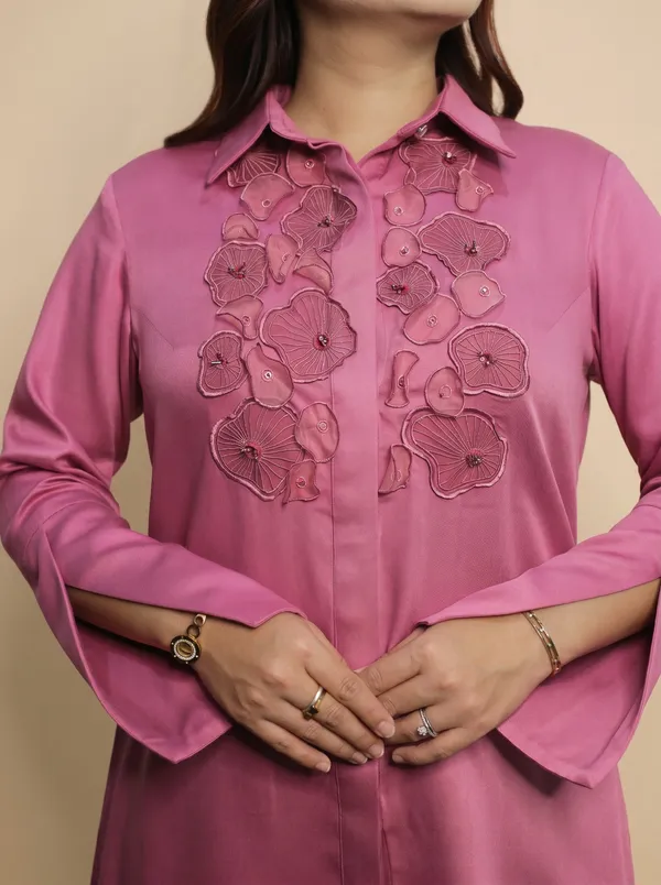 CELIO_Pink_Premium_Giza_Cotton_Elegant_Shirt_For_Women