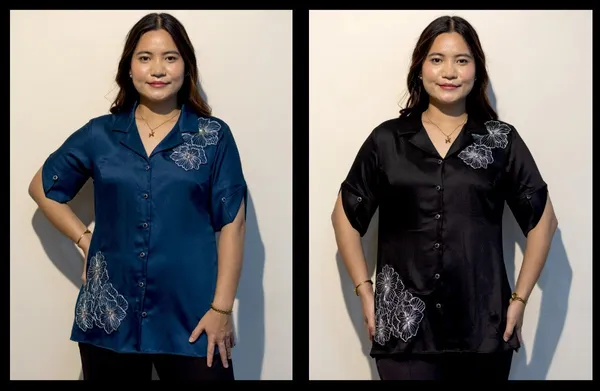 DAPHNE_Black_&_Blue_Giza_Cotton_Premium_&_Elegant_Shirt_For_Women_(Pack_Of_2)