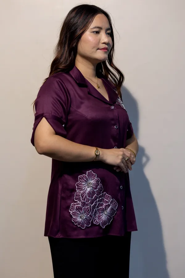 DAPHNE_Wine_Giza_Cotton_Premium_&_Elegant_Shirt_For_Women