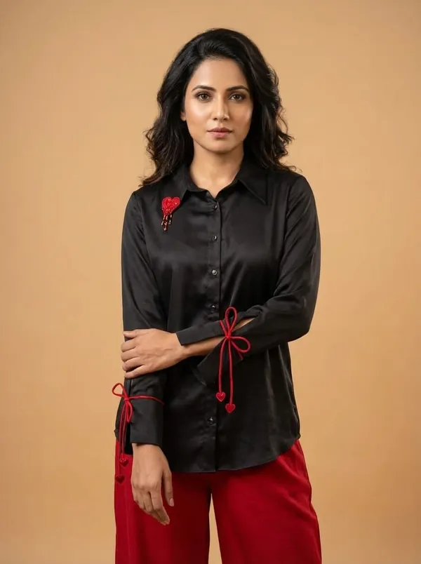 HEART_DROP_Black_Giza_Satin_Premium_&_Elegant_Shirt_For_Women