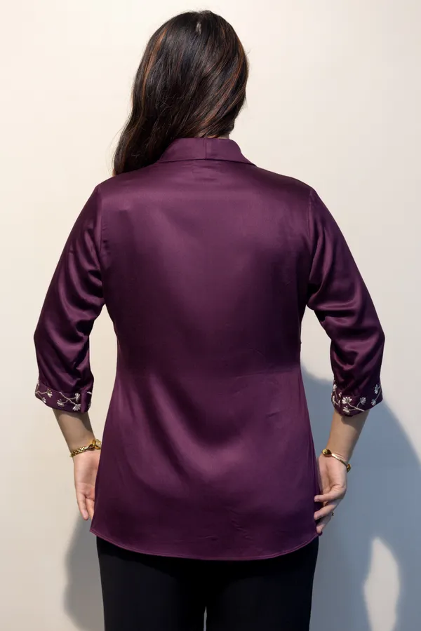 CLAIRE_Wine_Giza_Cotton_Premium_&_Elegant_Shirt_For_Women