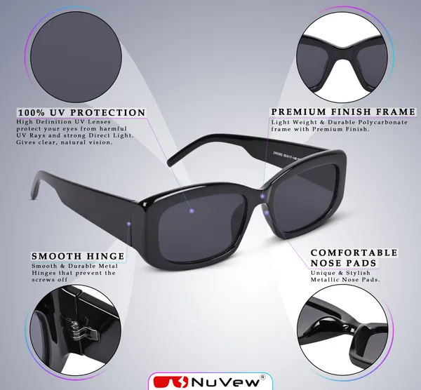 NuVew_Black_Rectangular_Sunglasses_-_NW16489