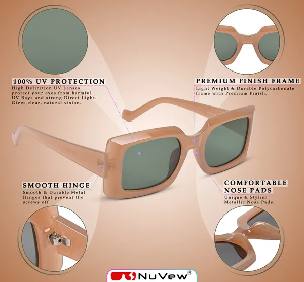NuVew_Beige_Rectangular_Sunglasses_-_NW16463