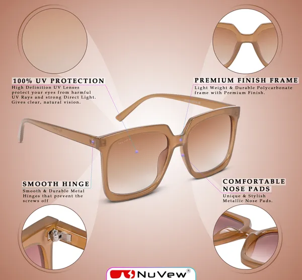 NuVew_Beige_Over-sized/Wayfarer_Sunglasses_-_NW16475
