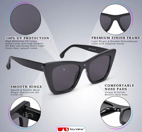NuVew_Black_Cat-eye/Wayfarer_Sunglasses_-_NW16468