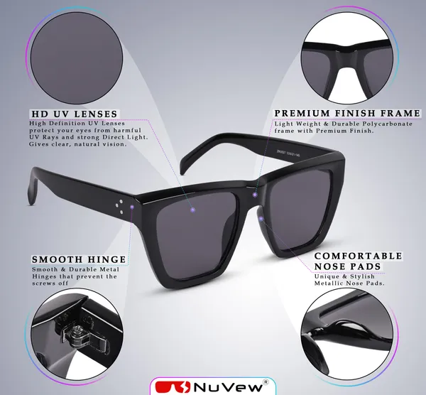 NuVew_Black_Over-sized/Wayfarer_Sunglasses_-_NW16454
