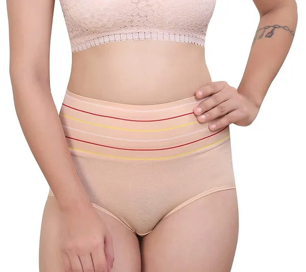 Pack_Of__3_-_Black,_Red_&_Cream_Cotton_Tummy_Supporter_Panty_For_Women