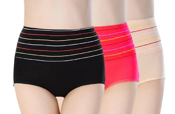 Pack_Of__3_-_Black,_Red_&_Cream_Cotton_Tummy_Supporter_Panty_For_Women