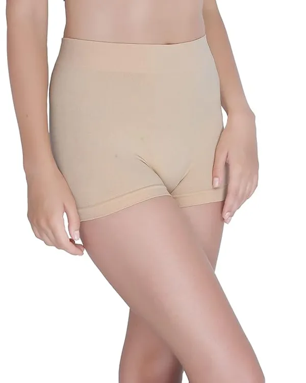 Pack_Of__3_-_Blue_&_Cream_&_Red_Cotton_Blend_Premium_&_Elegant_Solid_Regular_Seamless_Boyshort_Panty_For_Women