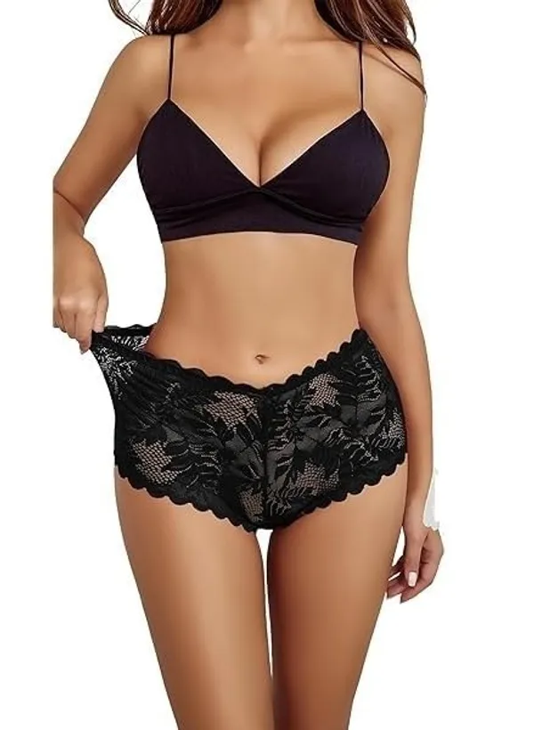 Pack_Of__3_-_Black_&_Red_&_White_Cotton_Blend_Premium_&_Elegant_Solid_Regular_Net_Panty_For_Women