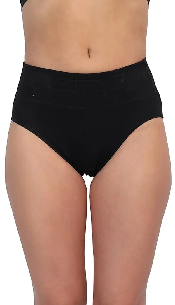 Pack_Of__3_-_Black_&_Pink_&_Maroon_Cotton_Blend_Premium_&_Elegant_Solid_Regular_Tummy_Suporter_Panty_For_Women.