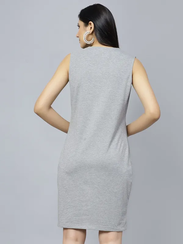 Grey_Cotton_Grey_V-Neck_Sheath_Dress_For_Women