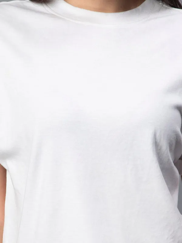 White_Cotton_Extended_Sleeves_Cotton_Slim_Fit_T-Shirt_For_Women