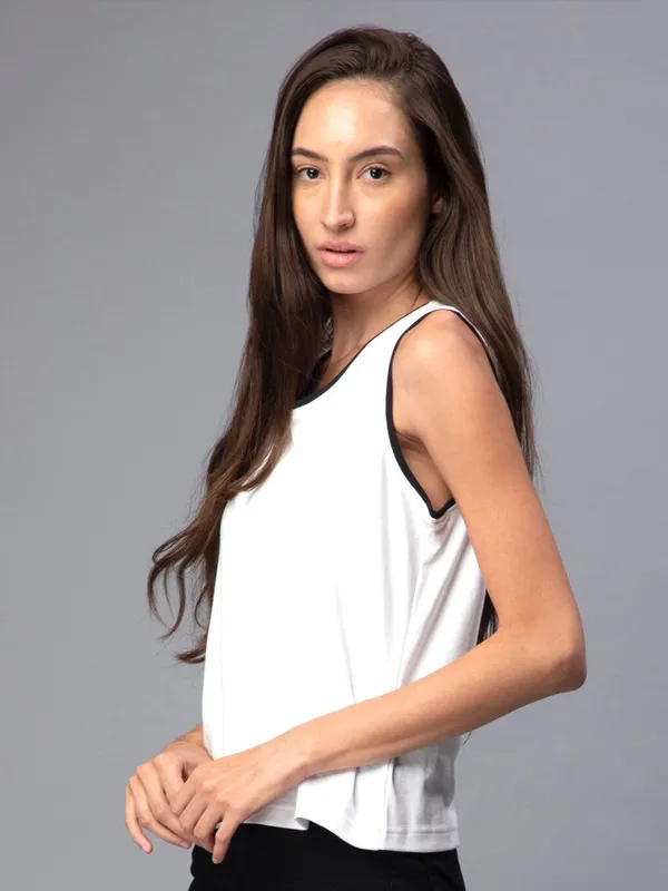 White_Cotton_Sleeveless_Cotton_Slim_Fit_T-Shirt_For_Women