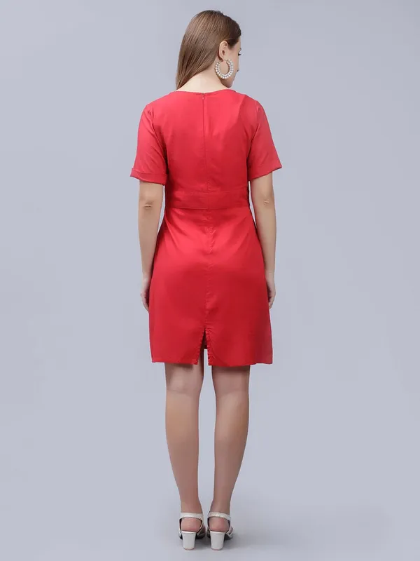 Red_Cotton_Round_Neck_A-Line_Cotton_Dress_For_Women