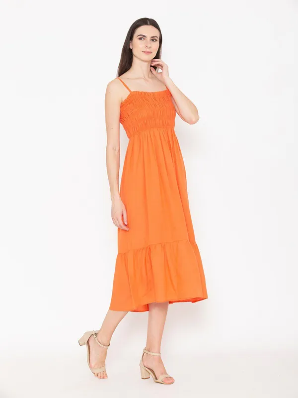 Orange_Cotton_Shoulder_Straps_Fit_&_Flare_Midi_Dress_For_Women