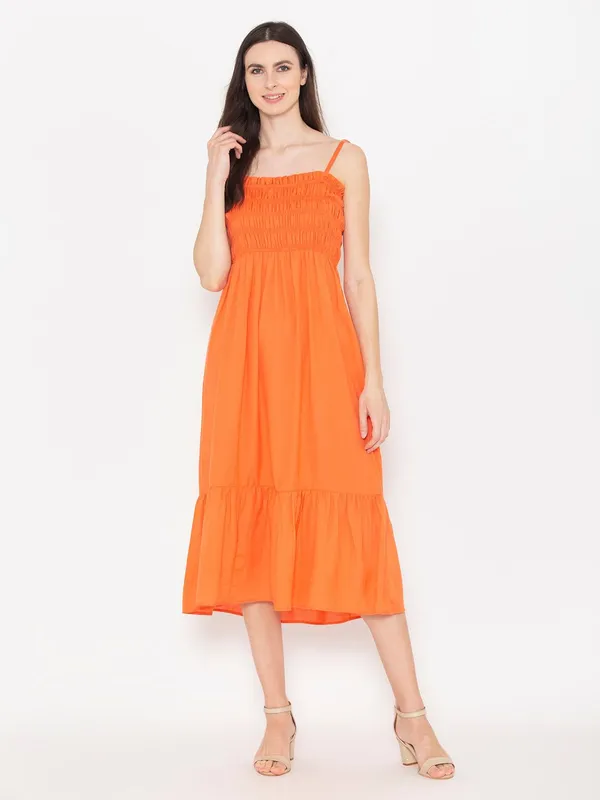 Orange_Cotton_Shoulder_Straps_Fit_&_Flare_Midi_Dress_For_Women
