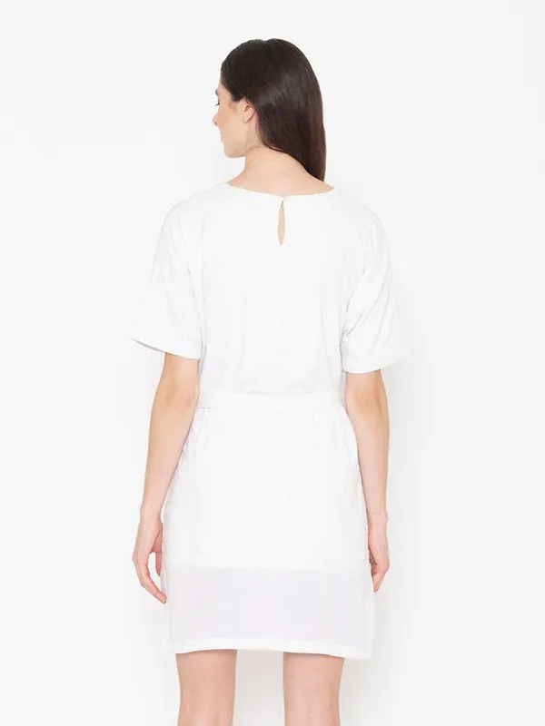 White_Cotton_Round_Neck_Cotton_A-Line_Dress_For_Women