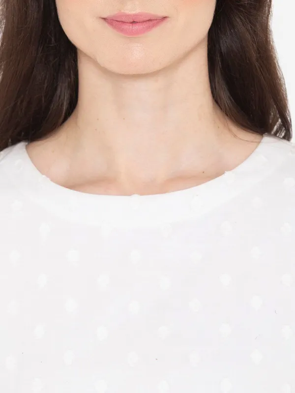 White_Cotton_Round_Neck_Cotton_A-Line_Dress_For_Women