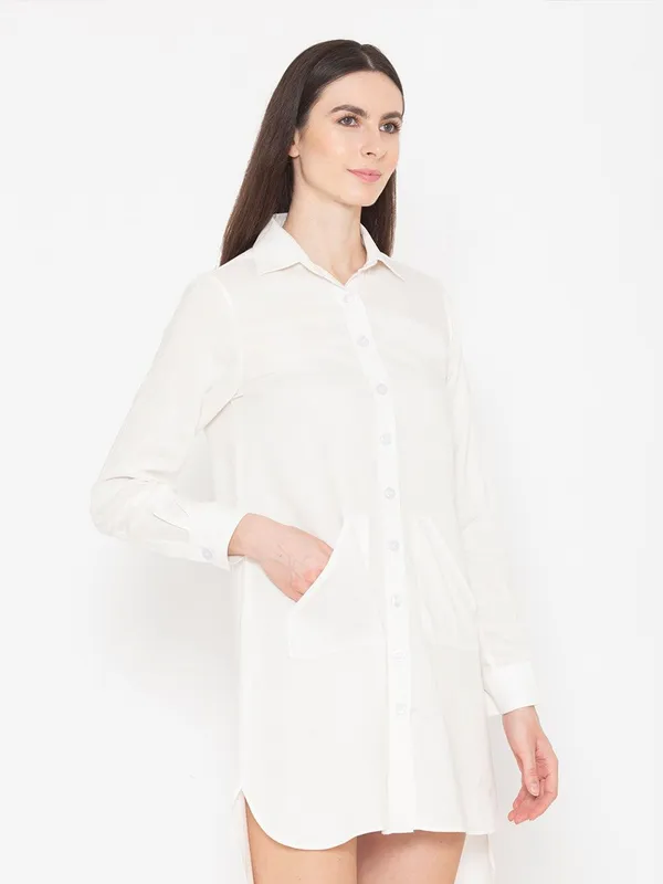 White_Cotton_Cotton_Shirt_Shape_Dress_For_Women