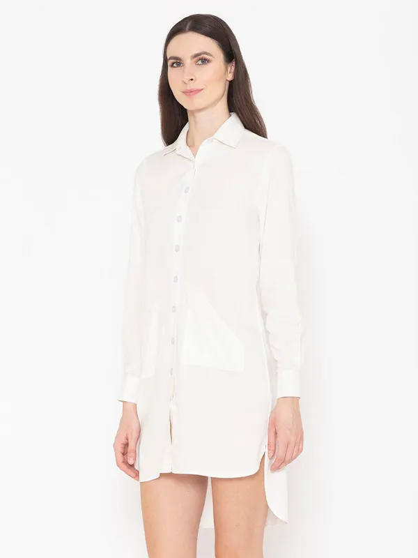 White_Cotton_Cotton_Shirt_Shape_Dress_For_Women
