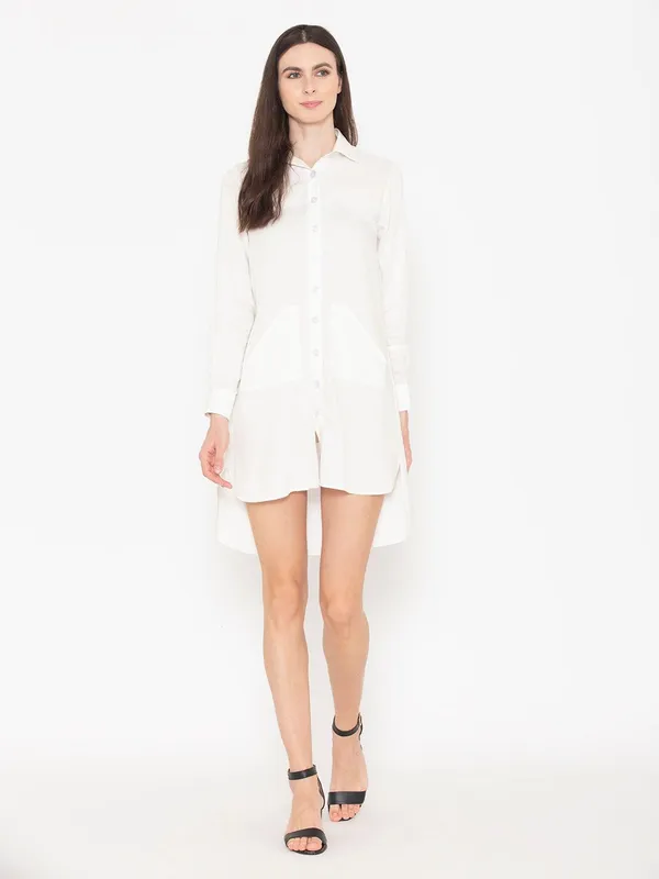 White_Cotton_Cotton_Shirt_Shape_Dress_For_Women