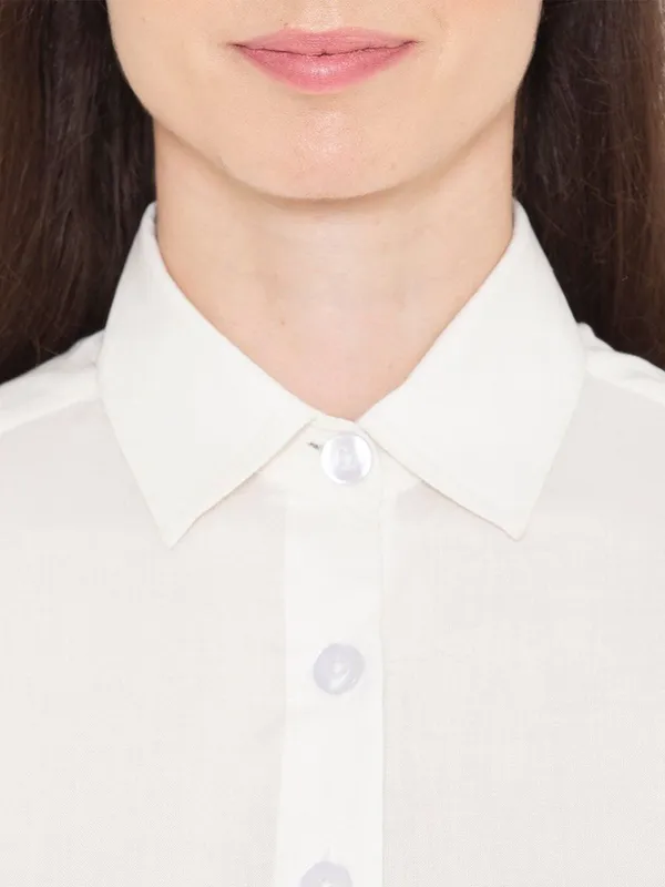 White_Cotton_Cotton_Shirt_Shape_Dress_For_Women