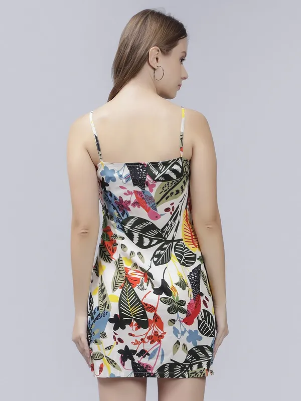 White_Cotton_Floral_Print_Sheath_Dress_For_Women