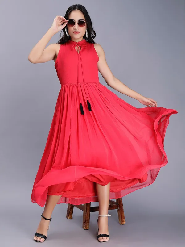 Red_Cotton_Tie-Up_Neck_Maxi_Dress_For_Women