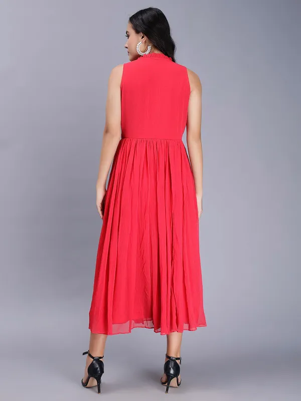 Red_Cotton_Tie-Up_Neck_Maxi_Dress_For_Women