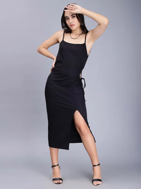 Black_Cotton_Sheath_Midi_Dress_For_Women