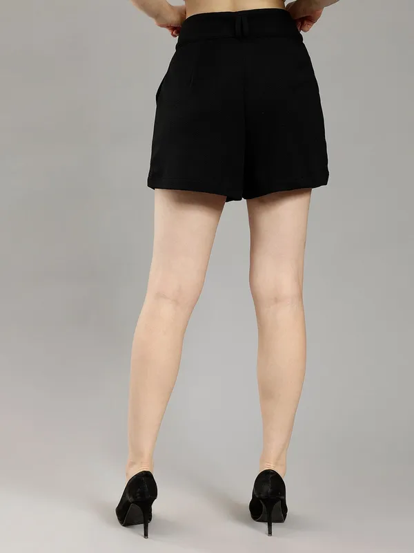 Black_Cotton_Women_High-Rise_Shorts_For_Women