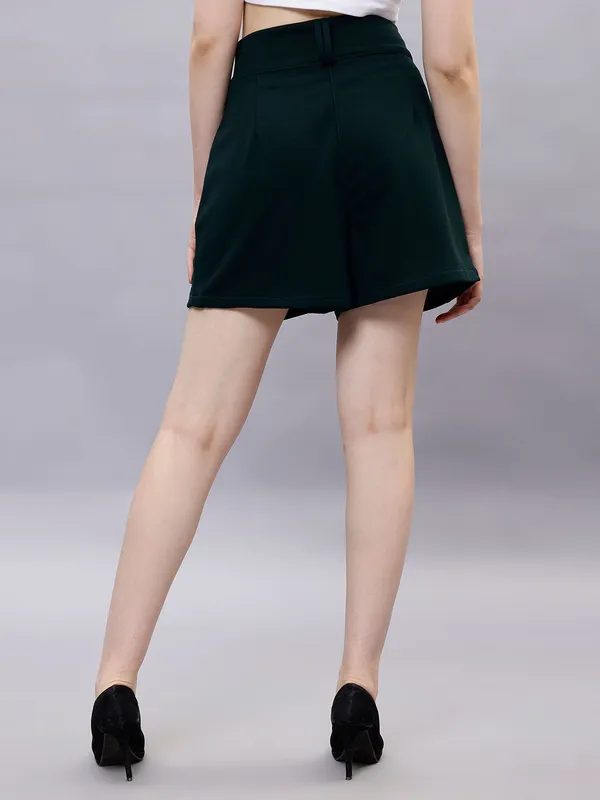 Green_Cotton_Women_High-Rise_Shorts_For_Women