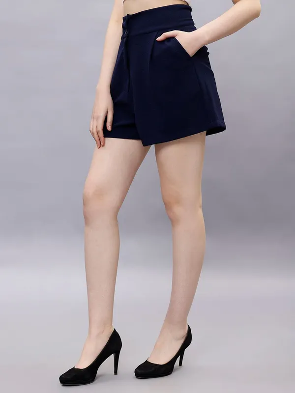 Navy_Blue_Cotton_Women_High-Rise_Shorts_For_Women