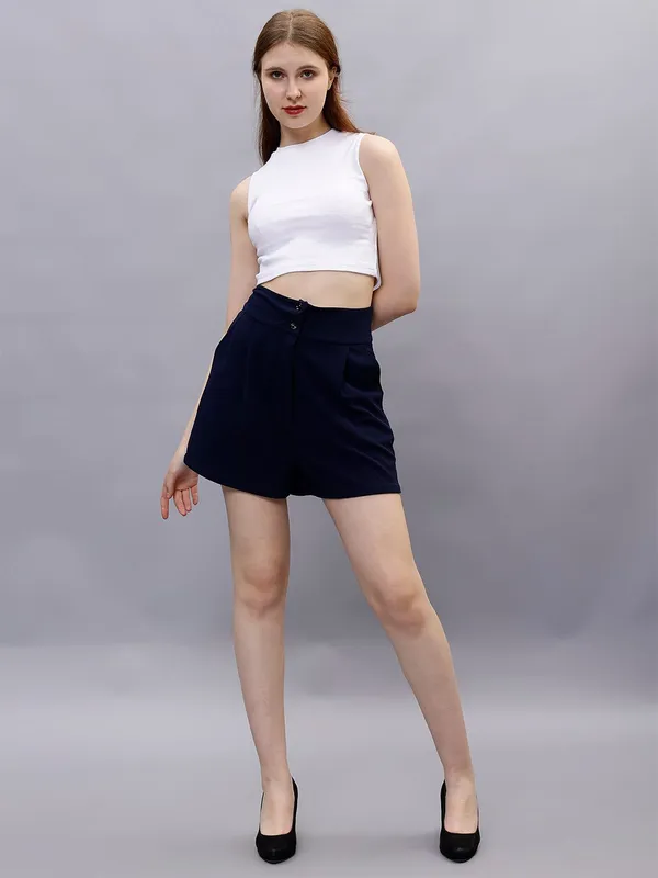 Navy_Blue_Cotton_Women_High-Rise_Shorts_For_Women
