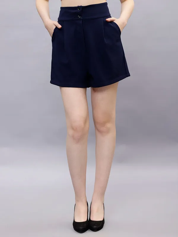 Navy_Blue_Cotton_Women_High-Rise_Shorts_For_Women