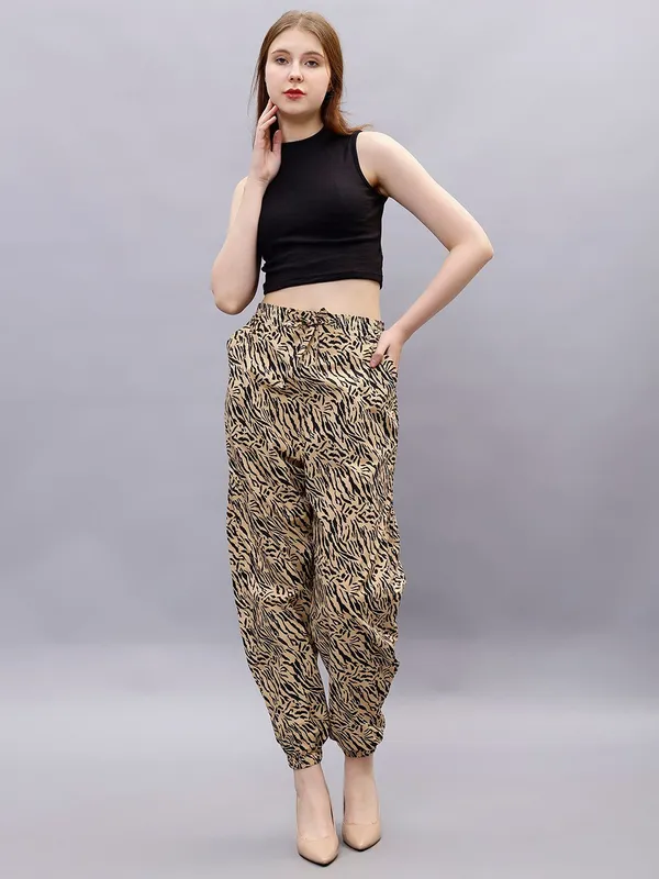 Beige_Cotton_Women_Animal_Printed_Smart_Loose_Fit_High-Rise_Joggers_Trousers_For_Women