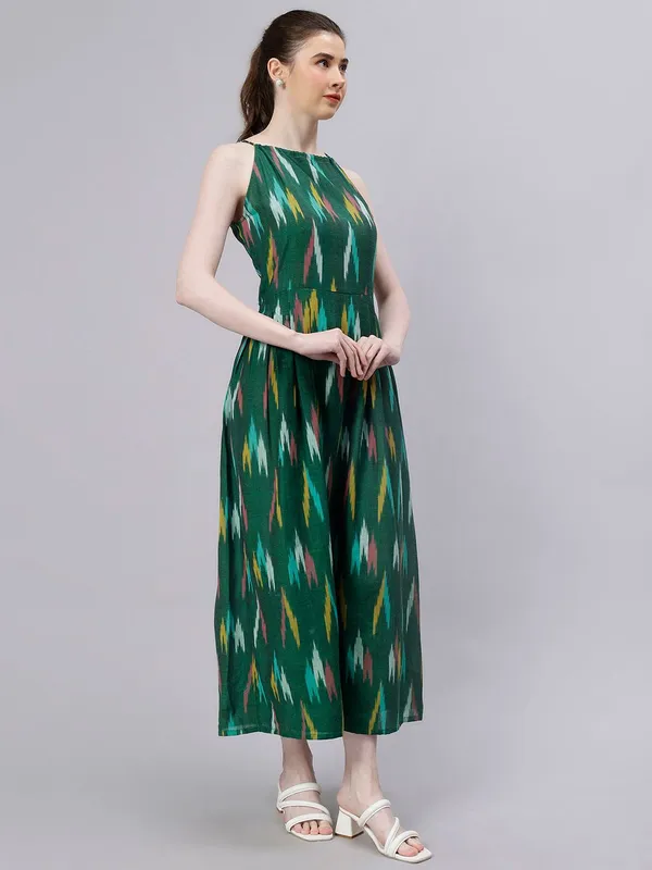 Green_Cotton_Ethnic_Motifs_Printed_Halter_Neck_Cotton_Maxi_Dress_For_Women