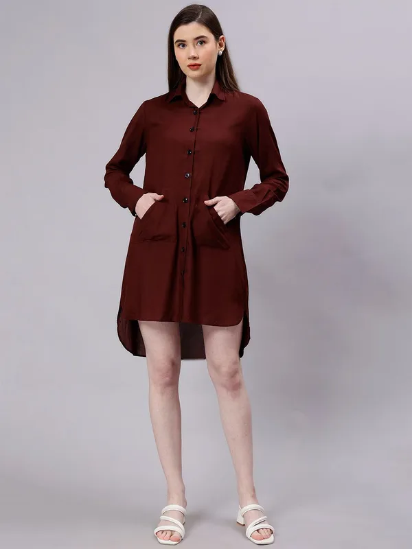 Coffee_Brown_Cotton_Women_Comfort_Slim_Fit_Opaque_Casual_Shirt_For_Women
