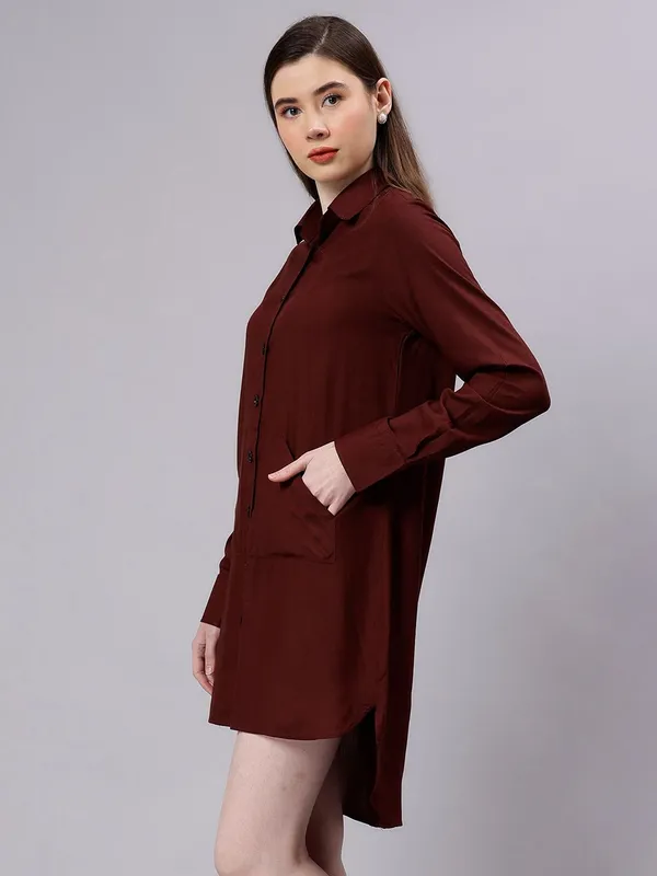 Coffee_Brown_Cotton_Women_Comfort_Slim_Fit_Opaque_Casual_Shirt_For_Women