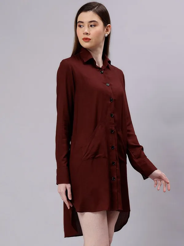 Coffee_Brown_Cotton_Women_Comfort_Slim_Fit_Opaque_Casual_Shirt_For_Women