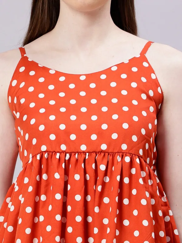 Red_Cotton_Polka_Dot_Print_Empire_Dress_For_Women