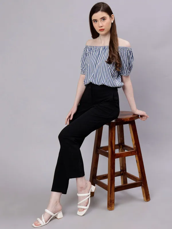 Blue_Cotton_Striped_Off-Shoulder_Puff_Sleeves_Bardot_Top_For_Women