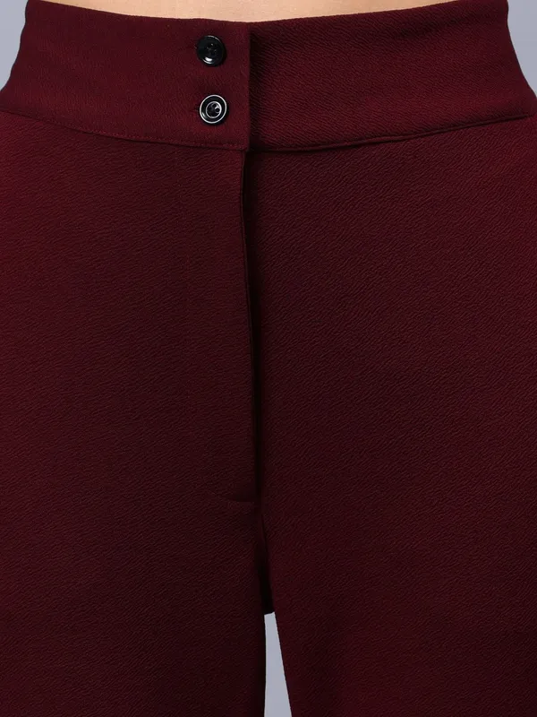 Maroon_Cotton_Women_Smart_Straight_Fit_High-Rise_Cigarette_Trousers_For_Women