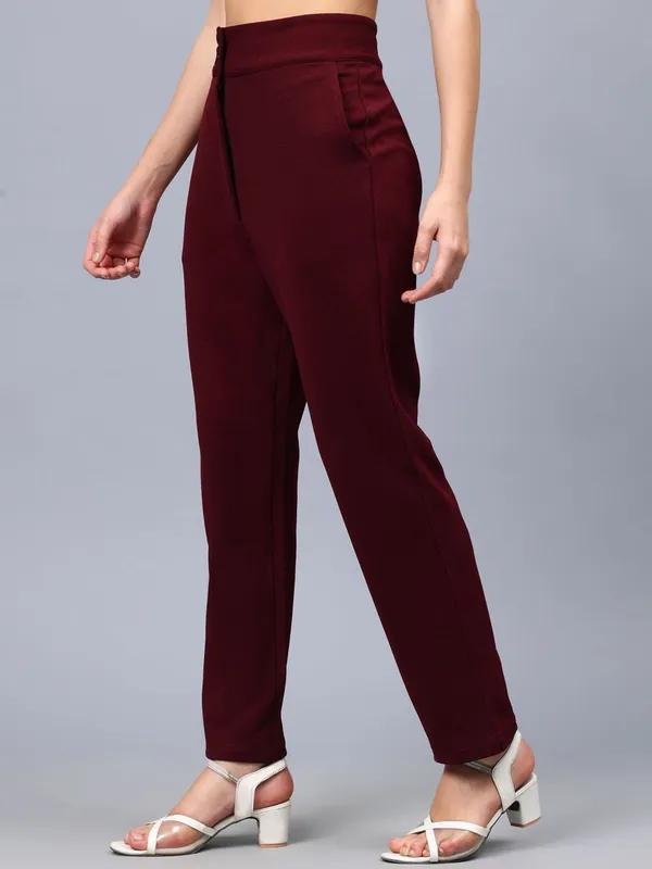 Maroon_Cotton_Women_Smart_Straight_Fit_High-Rise_Cigarette_Trousers_For_Women