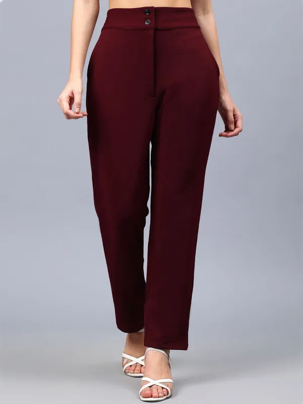 Maroon_Cotton_Women_Smart_Straight_Fit_High-Rise_Cigarette_Trousers_For_Women