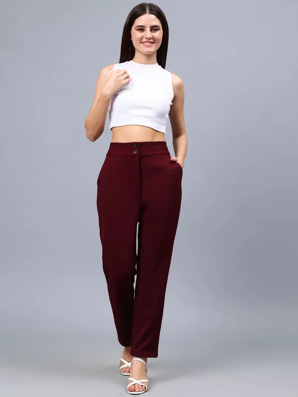 Maroon_Cotton_Women_Smart_Straight_Fit_High-Rise_Cigarette_Trousers_For_Women