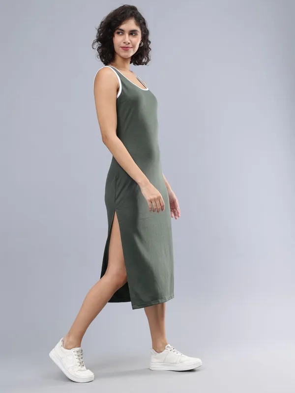 Olive_Cotton_Sleeveless_Midi_Sheath_Dress_For_Women